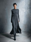 Noémia | Vestido maxi cruzado com nó lateral