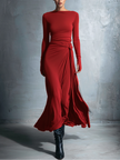 Noémia | Vestido maxi cruzado com nó lateral