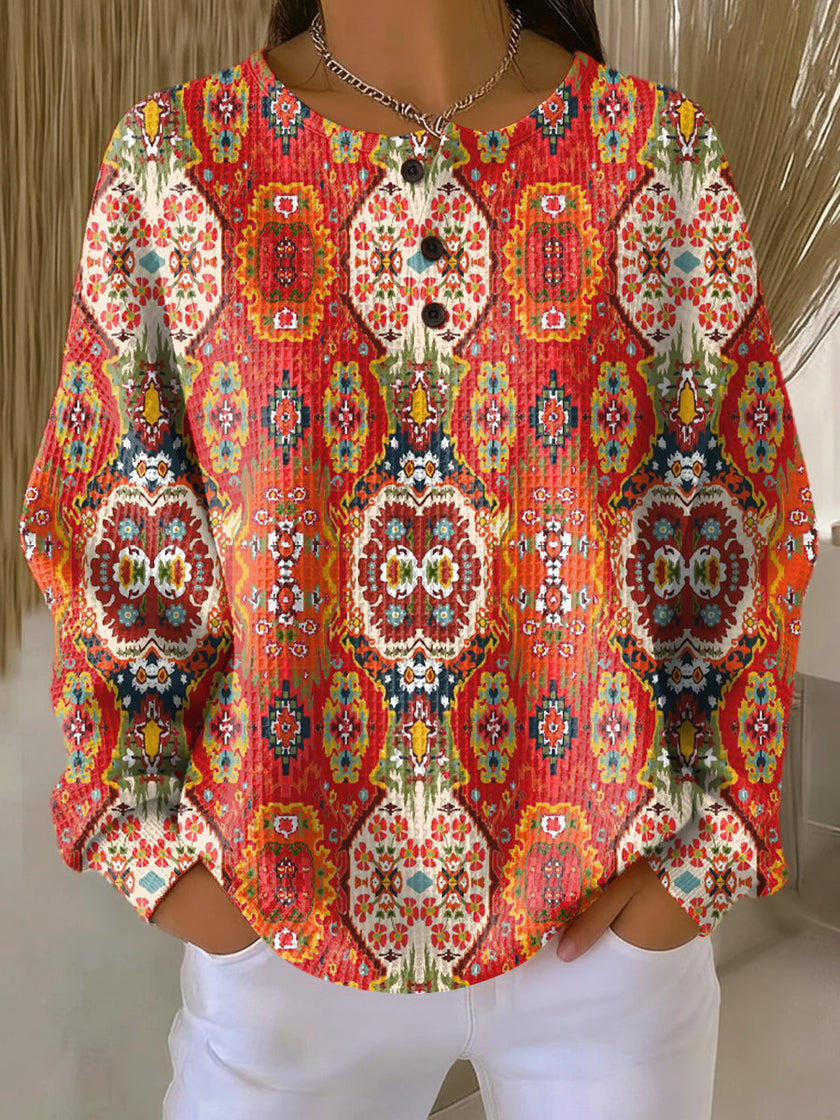 Miriam — Camisola com botões e padrão ornamental
