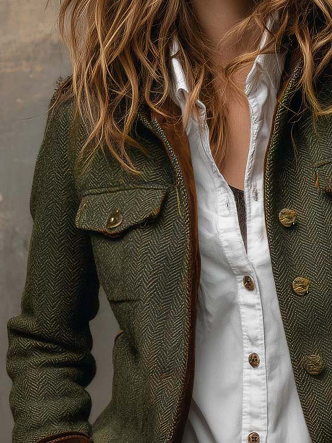 Dolores - Blazer de Sarja com Detalhe em Contraste
