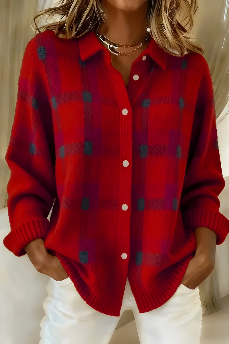 Benedita | Cardigan aos quadrados
