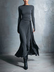 Noémia | Vestido maxi cruzado com nó lateral
