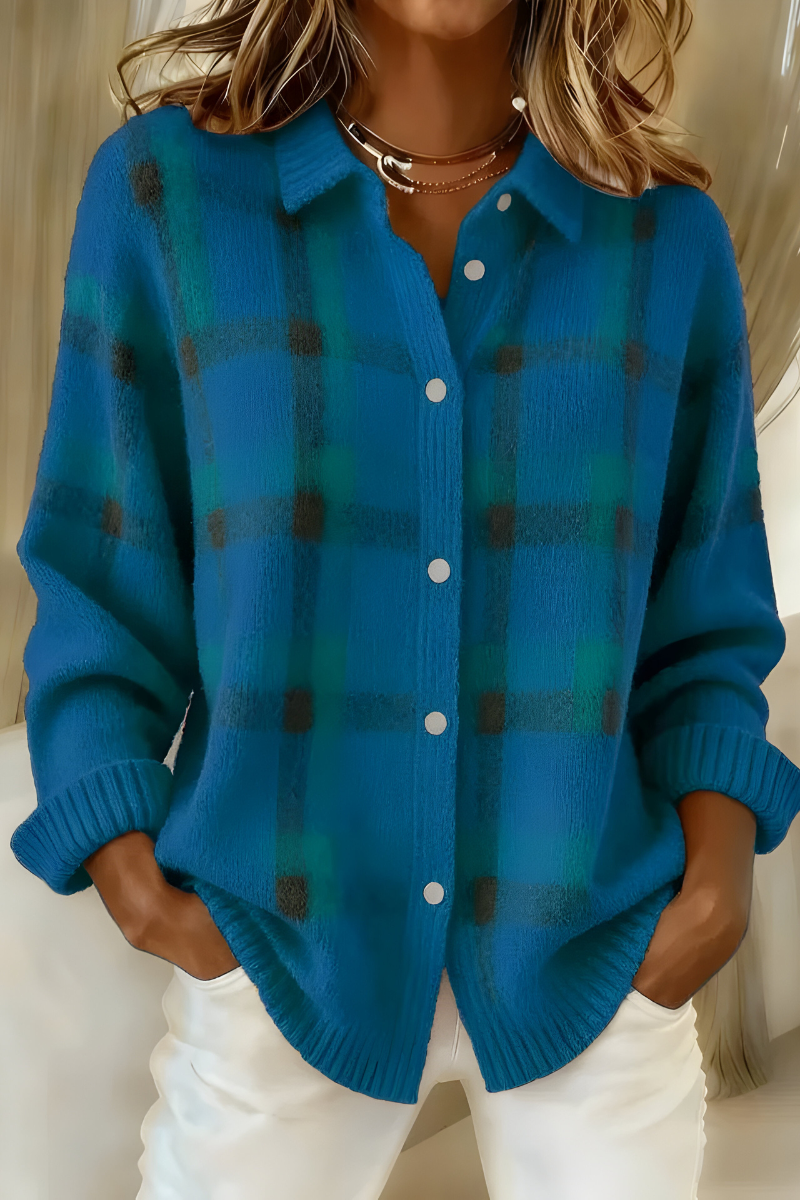 Benedita | Cardigan aos quadrados