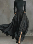 Raquel | Vestido maxi de cintura subida