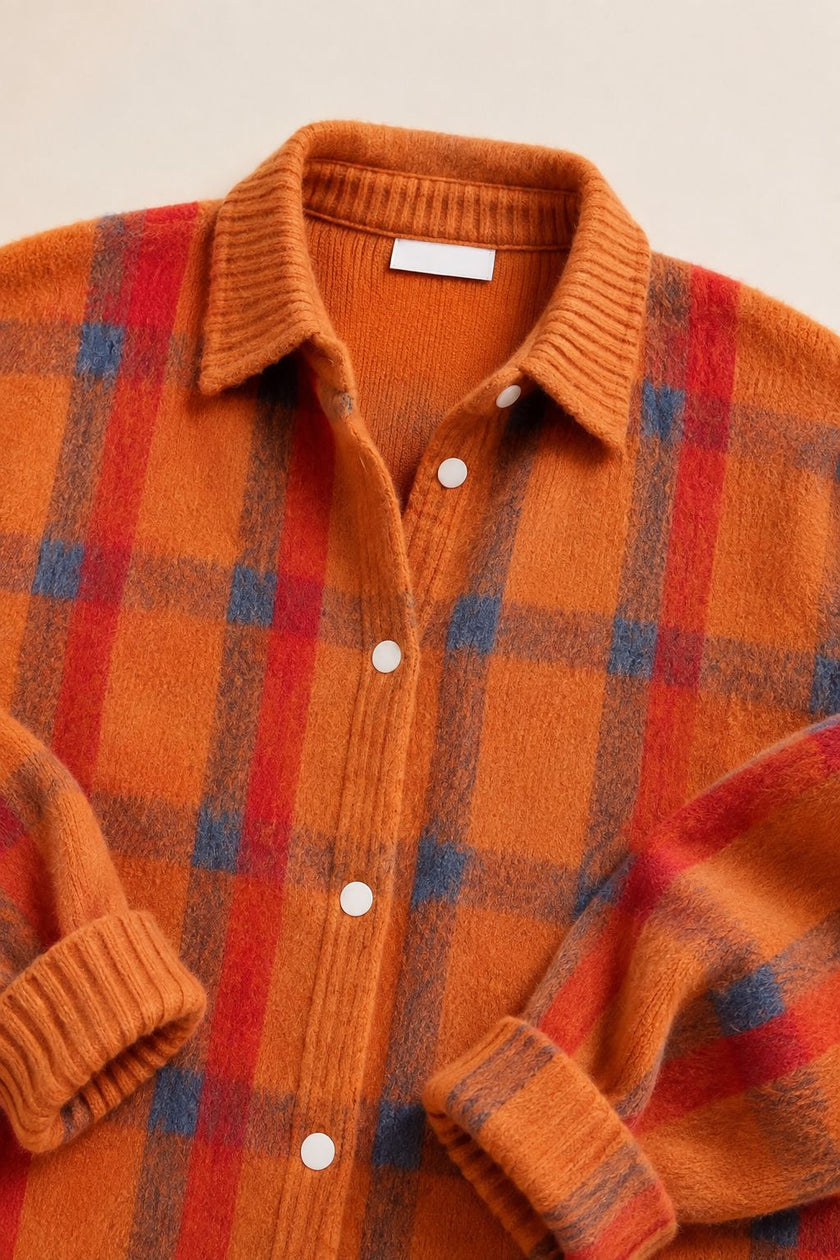 Benedita | Cardigan aos quadrados