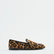 Adrianna - Mocassim de Leopardo com Bico Quadrado e Bridão