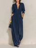 Catarina | Vestido Comprido Plissado com Decote em V