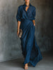 Celeste | Conjunto elegante de blusa e saia maxi