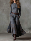 Constança | Vestido Comprido Efeito Camurça com Cinto