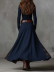 Constança | Vestido Comprido Efeito Camurça com Cinto