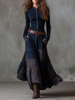 Constança | Vestido Comprido Efeito Camurça com Cinto