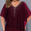 Helena — Vestido Elegante com Sobreposição Fluida e Brilhos