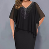 Helena — Vestido Elegante com Sobreposição Fluida e Brilhos