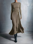 Noémia | Vestido maxi cruzado com nó lateral