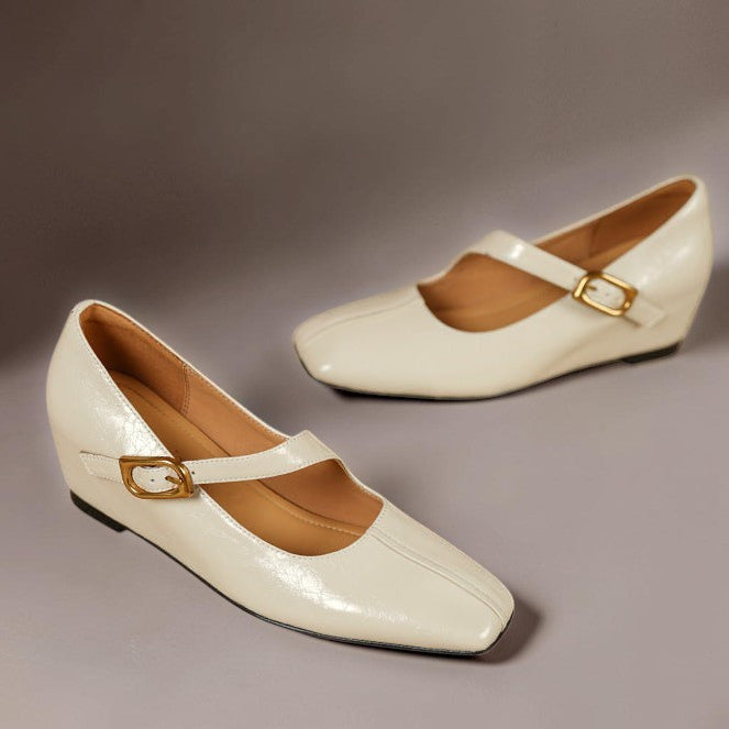 Viora | Sapatos de Salto Mary Jane em Couro Verdadeiro